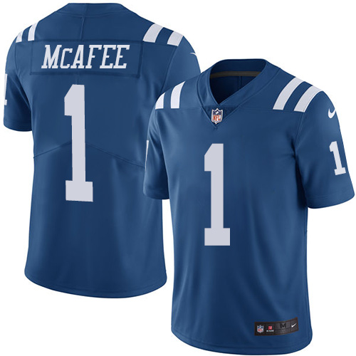 Indianapolis Colts #1 Limited Pat McAfee Royal Blue Nike NFL Youth Rush Vapor Untouchable Jersey->indianapolis colts->NFL Jersey